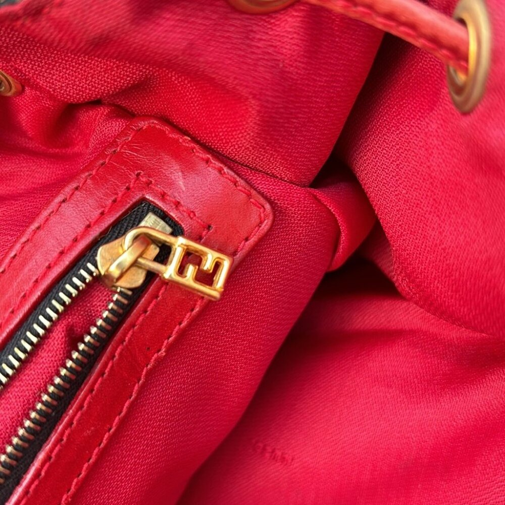Fendi Leopard Print Backpack with Red Trim - Picture 15 of 16